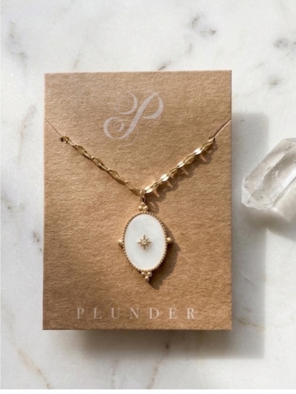 New Plunder Design Mother of Pearl Starburst Pendant Necklace